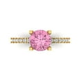 thumbnail image 1 of Solitaire with Accents Engagement Ring for Women - 1.71ct Simulated Pink Diamond in 14K Yellow Gold Promise Ring, 1 of 6