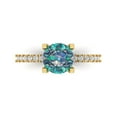 thumbnail image 1 of Clara Pucci 14K Yellow Gold 1.71ct BlueMoissanite Solitaire with Accents, 1 of 8