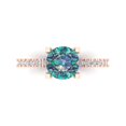 thumbnail image 1 of 1.71 ct Round Cut Blue Moissanite Solitaire with Simulated Diamond Accents 14K Rose Gold Womens Engagement Ring, 1 of 5