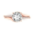 thumbnail image 1 of 1.71 ct Round Cut Moissanite Solitaire with Simulated Diamond Accents 18K Rose Gold Womens Engagement Ring, 1 of 5