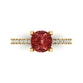 thumbnail image 1 of Clara Pucci 14K Yellow Gold 1.71ct Garnet Solitaire with Accents Ring, 1 of 8