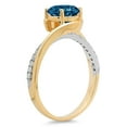 thumbnail image 1 of 1.71 ct Round Cut Natural London Blue Topaz Solitaire with Accents Engagement Ring for Women in 18K White/Yellow Gold, 1 of 2
