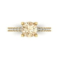 thumbnail image 1 of 1.71 ct Round Cut Natural Morganite Solitaire with Accents Engagement Ring for Women in 18K Yellow Gold, 1 of 5