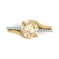thumbnail image 1 of Clara Pucci 14K White/Yellow Gold Solid Gold Morganite Solitaire with Accents Anniversary Ring for Women - 1.71 cttw Round Cut, 1 of 8