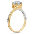 thumbnail image 1 of 1.71 ct Round Cut Natural Swiss Blue Topaz Solitaire with Accents Engagement Ring for Women in 14K White/Yellow Gold, 1 of 7