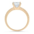 thumbnail image 1 of 1.71 ct Round Cut Simulated Blue Diamond Solitaire with Accents Engagement Ring for Women in 18K Yellow Gold, 1 of 2