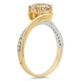 thumbnail image 1 of 1.71 ct Round Cut Simulated Champagne Diamond Solitaire with Accents Engagement Ring for Women in 14K White/Yellow Gold, 1 of 2