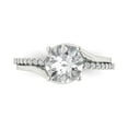 thumbnail image 1 of 1.71 ct Round Cut Simulated Diamond Solitaire with Accents 18K White Gold Womens Engagement Ring, 1 of 5