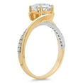 thumbnail image 1 of 1.71 ct Round Cut Simulated Diamond Solitaire with Accents Engagement Ring for Women in 18K White/Yellow Gold, 1 of 2