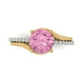 thumbnail image 1 of Clara Pucci 14K White/Yellow Gold 1.71ct Pink Solitaire with Accents Ring, 1 of 8