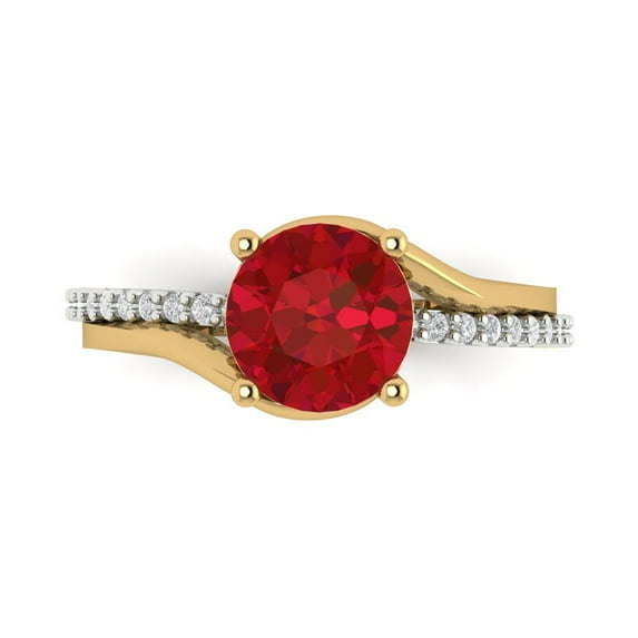 Clara Pucci 14K White/Yellow Gold 1.71ct Tourmaline Solitaire with Accents
