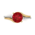thumbnail image 1 of Clara Pucci 14K White/Yellow Gold Solid Gold Tourmaline Solitaire with Accents Anniversary Ring for Women - 1.71 cttw Round Cut, 1 of 8