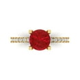 thumbnail image 1 of Clara Pucci 14K Yellow Gold 1.71ct Ruby Solitaire with Accents Ring, 1 of 8