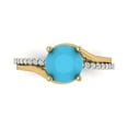 thumbnail image 1 of Clara Pucci 14K White/Yellow Gold 1.71ct Turquoise Solitaire with Accents, 1 of 8