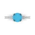 thumbnail image 1 of 1.71 ct Round Cut Simulated Turquoise Solitaire with Simulated Diamond Accents 14K White Gold Womens Engagement Ring, 1 of 5