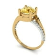 thumbnail image 1 of 1.71 ct Round Cut Yellow Moissanite Solitaire with Accents Engagement Ring for Women in 14K White/Yellow Gold, 1 of 2