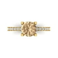 thumbnail image 1 of 1.71 ct Round Cut Yellow Moissanite Solitaire with Simulated Diamond Accents 18K Yellow Gold Womens Engagement Ring, 1 of 5