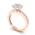 thumbnail image 1 of 1.71 ct round cut clear Zircon 18k rose gold Bridal Wedding Engagement Promise Anniversary Ring for Women size 9.25, 1 of 7