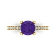 thumbnail image 1 of Solitaire with Accents Engagement Ring for Women - 1.71ct Natural Amethyst in 14K Yellow Gold Promise Ring, 1 of 6