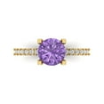 thumbnail image 1 of Solitaire with Accents Engagement Ring for Women - 1.71ct Simulated Alexandrite in 18K Yellow Gold Promise Ring, 1 of 6