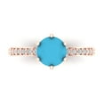 thumbnail image 1 of Clara Pucci 14K Rose Gold 1.71ct Turquoise Solitaire with Accents Ring, 1 of 8