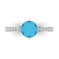 thumbnail image 1 of Clara Pucci 14K White Gold 1.71ct Turquoise Solitaire with Accents Ring, 1 of 8