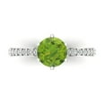 thumbnail image 1 of 1.71ct Round Cut Green Natural Peridot 18k White Gold Engraving Statement Bridal Wedding Designer Ring Size 6, 1 of 5