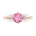 thumbnail image 1 of 1.71ct Round Cut Pink Crystal 14k Pink Rose Gold Engraving Statement Bridal Wedding Designer Ring Size 5.5, 1 of 5