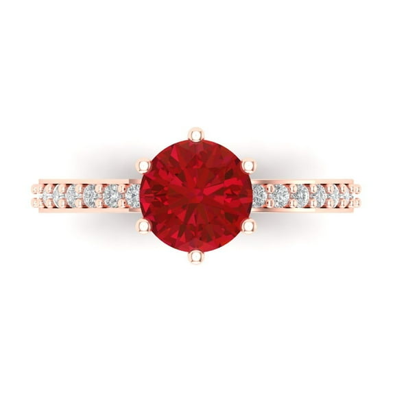 1.71ct Round Cut Pink Tourmaline 14k Pink Rose Gold Engraving Statement Bridal Wedding Designer Ring Size 7.5