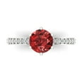 thumbnail image 1 of Clara Pucci 14K White Gold 1.71ct Garnet Solitaire with Accents Ring, 1 of 8