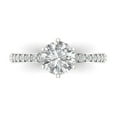thumbnail image 1 of 1.71ct Round Cut White Sapphire 14k White Gold Engraving Statement Bridal Wedding Designer Ring Size 4, 1 of 5