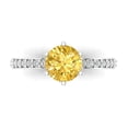thumbnail image 1 of 1.71ct Round Cut Yellow Crystal 14k White Gold Engraving Statement Bridal Wedding Designer Ring Size 6, 1 of 5