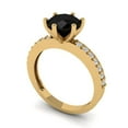 thumbnail image 1 of 1.71ct round cut black natural onyx 18k yellow gold Bridal Wedding Engagement Promise Anniversary Ring for Women size 7, 1 of 7