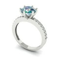 thumbnail image 1 of 1.71ct round cut blue moissanite 18k white gold Bridal Wedding Engagement Promise Anniversary Ring for Women size 10, 1 of 7