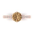thumbnail image 1 of Clara Pucci 14K Rose Gold Solid Gold Champagne Solitaire with Accents Anniversary Ring for Women - 1.71 cttw Round Cut, 1 of 8