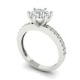 thumbnail image 1 of 1.71ct round cut clear moissanite 18k white gold Bridal Wedding Engagement Promise Anniversary Ring for Women size 7.25, 1 of 7