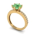 thumbnail image 1 of 1.71ct round cut green Zircon 14k yellow gold Bridal Wedding Engagement Promise Anniversary Ring for Women size 3.75, 1 of 7