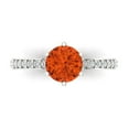 thumbnail image 1 of Clara Pucci 14K White Gold Solid Gold Red Solitaire with Accents Anniversary Ring for Women - 1.71 cttw Round Cut, 1 of 8