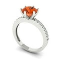 thumbnail image 1 of 1.71ct round cut red Zircon 14k white gold Bridal Wedding Engagement Promise Anniversary Ring for Women size 8.25, 1 of 7