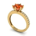 thumbnail image 1 of 1.71ct round cut red Zircon 18k yellow gold Bridal Wedding Engagement Promise Anniversary Ring for Women size 5.5, 1 of 7