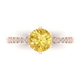 thumbnail image 1 of Clara Pucci 14K Rose Gold Solid Gold Yellow Solitaire with Accents Anniversary Ring for Women - 1.71 cttw Round Cut, 1 of 8