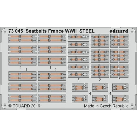 1/72 Aircraft- Seatbelts France Steel WWII (Painted)