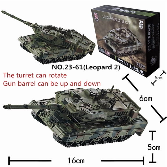 1/72 Creative Military Series Building Blocks Armored Transport Vehicle M-Track Vs Leopard 2 Tank Model Toys For Boys Xmas Gifts