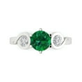 thumbnail image 1 of Three-Stone Engagement Ring for Women - 1.72ct Simulated Emerald in 14K White Gold Promise Ring, 1 of 6