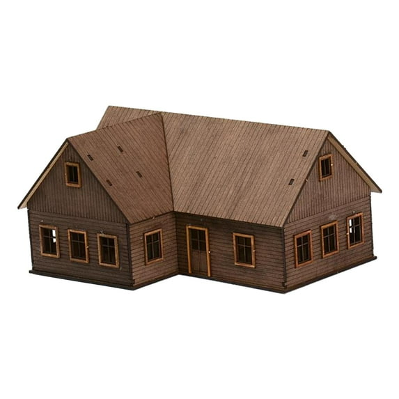 1:72 Desktop Wooden House Model Unassembly Puzzle Hobby Toys DIY Crafts House Architecture Scene for Sand Table Decor Accessory Layout Style B