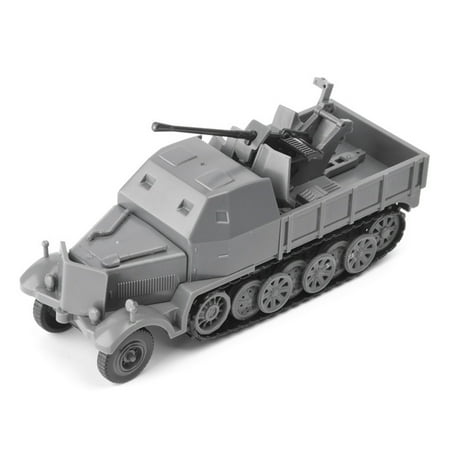 1:72 Half-track Armored Vehicle Unassembled Plastic Military Armored Vehicle Armored Vehicle Collection -Grey