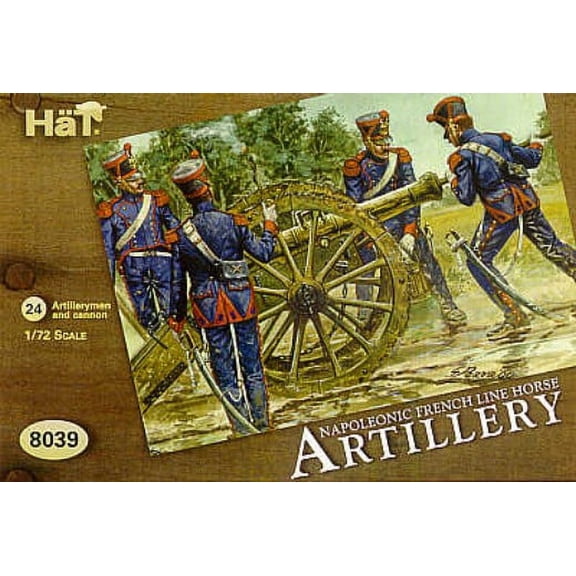 1/72 Napoleonic French Line Horse Artillery (24 w/4 Cannons)