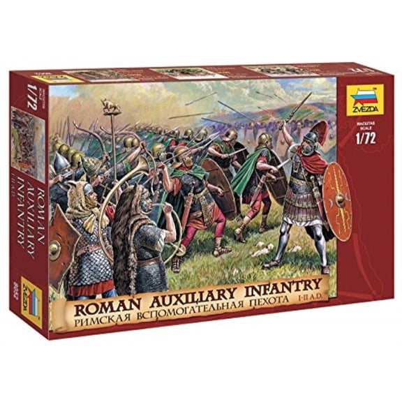 Zvezda 8052 - Roman Auxiliary Infantry (I. BC II. AD) - Plastic Model Soldiers Kit Scale 1/72 1" 45 Soldiers
