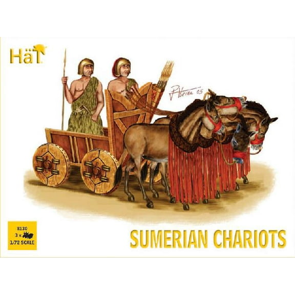 1/72 Sumerian Chariots (3 Sets: Chariot, 4 Horses & 2 Figs)