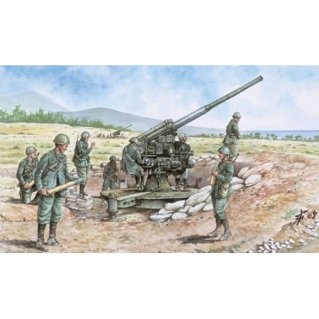 1/72 WWII Italian 90/53 Gun w/6 Crew